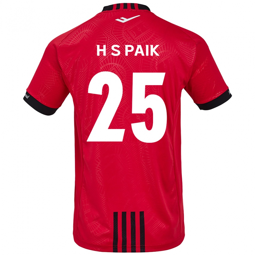 Niño Camiseta Sang-Hoon Paik #25 Negro Rojo 1ª Equipación 2024/25 La Camisa Chile