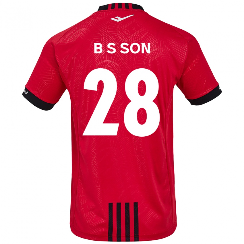 Niño Camiseta Seung-Beom Son #28 Negro Rojo 1ª Equipación 2024/25 La Camisa Chile