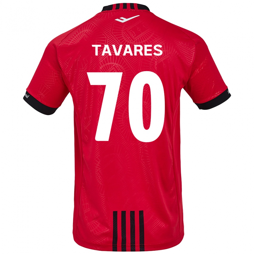 Niño Camiseta Ronaldo Tavares #70 Negro Rojo 1ª Equipación 2024/25 La Camisa Chile