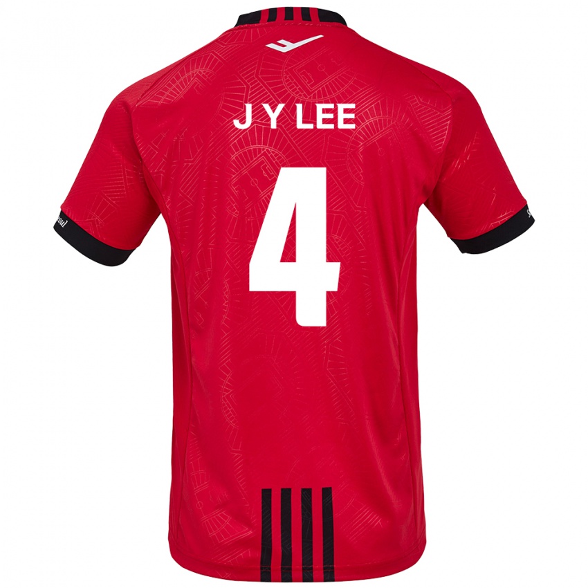 Niño Camiseta Young-Jun Lee #4 Negro Rojo 1ª Equipación 2024/25 La Camisa Chile