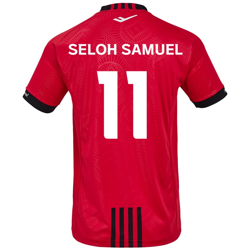 Niño Camiseta Gbato Seloh Samuel #11 Negro Rojo 1ª Equipación 2024/25 La Camisa Chile