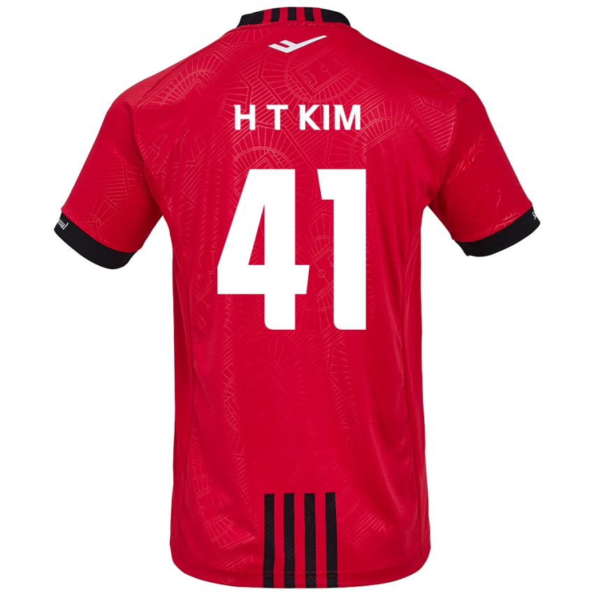 Niño Camiseta Tae-Ho Kim #41 Negro Rojo 1ª Equipación 2024/25 La Camisa Chile