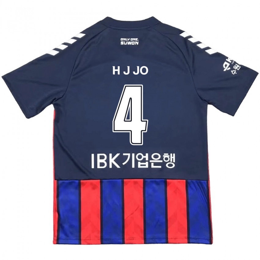 Niño Camiseta Jun-Hyun Jo #4 Azul Rojo 1ª Equipación 2024/25 La Camisa Chile