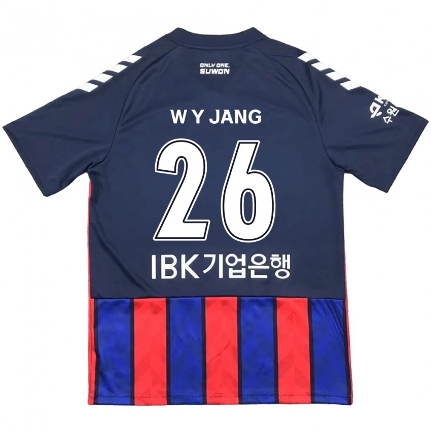 Niño Camiseta Young-Woo Jang #26 Azul Rojo 1ª Equipación 2024/25 La Camisa Chile