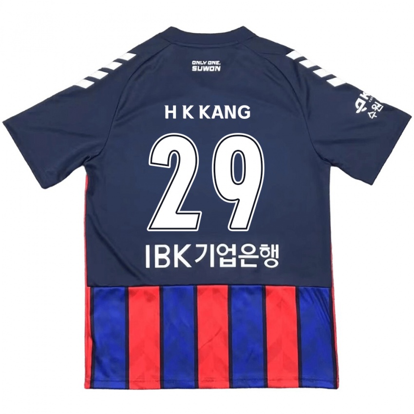 Niño Camiseta Kyo-Hun Kang #29 Azul Rojo 1ª Equipación 2024/25 La Camisa Chile