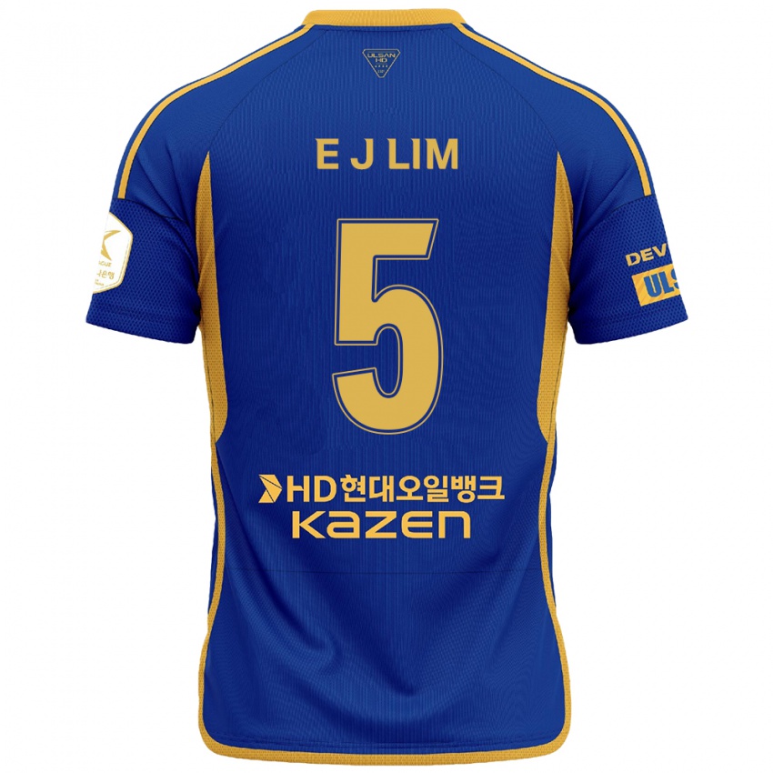 Niño Camiseta Jong-Eun Lim #5 Azul Amarillo 1ª Equipación 2024/25 La Camisa Chile