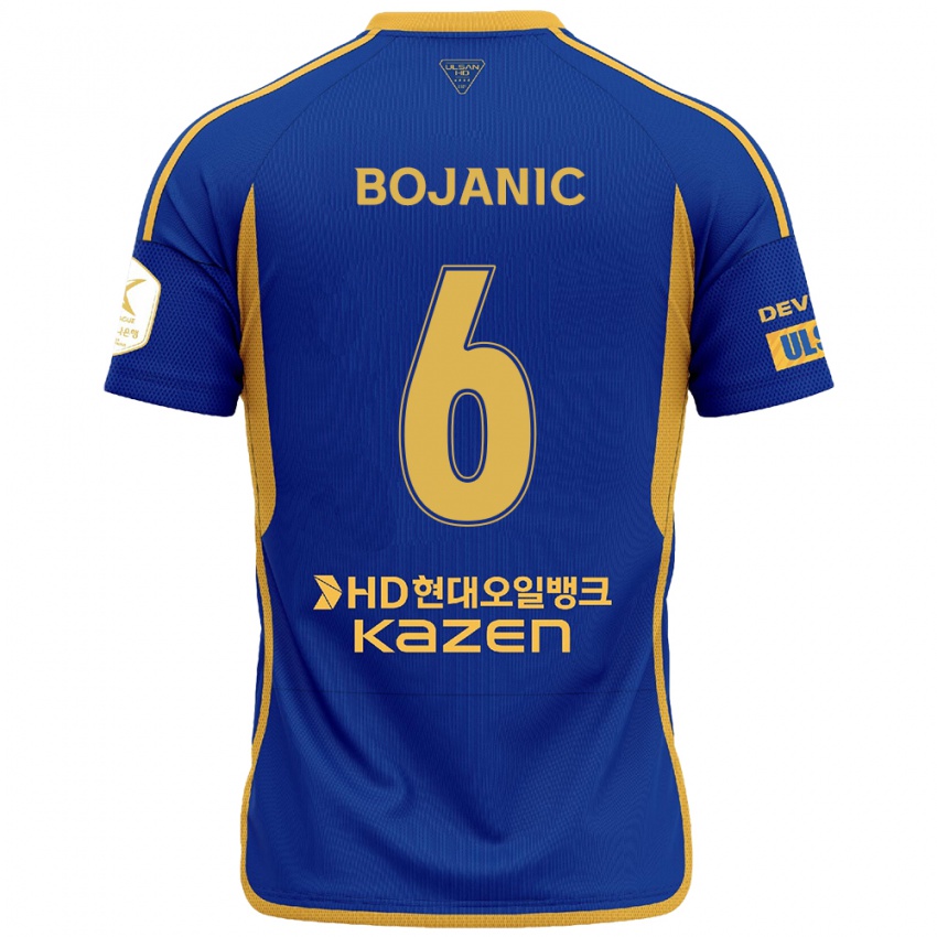 Niño Camiseta Darijan Bojanic #6 Azul Amarillo 1ª Equipación 2024/25 La Camisa Chile