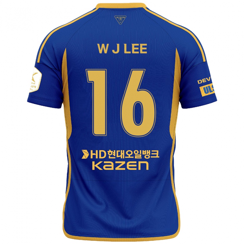 Niño Camiseta Jae-Wook Lee #16 Azul Amarillo 1ª Equipación 2024/25 La Camisa Chile