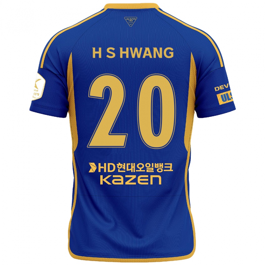 Niño Camiseta Seok-Ho Hwang #20 Azul Amarillo 1ª Equipación 2024/25 La Camisa Chile