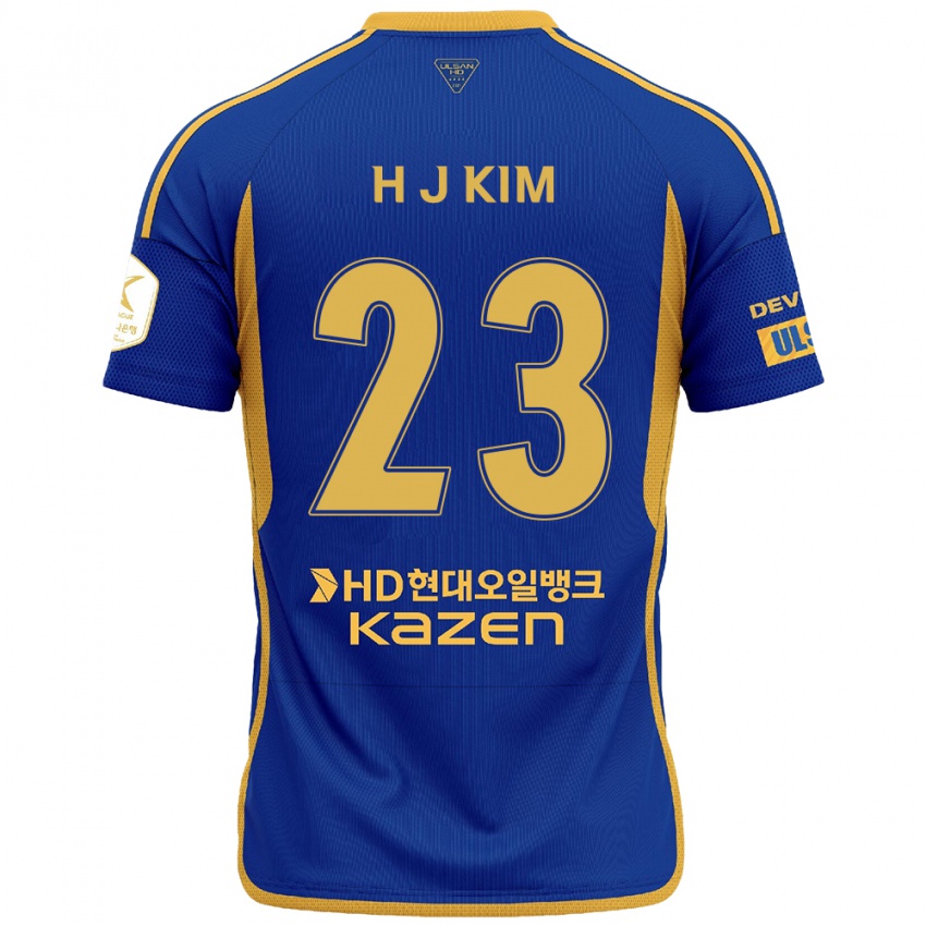 Niño Camiseta Ju-Hwan Kim #23 Azul Amarillo 1ª Equipación 2024/25 La Camisa Chile