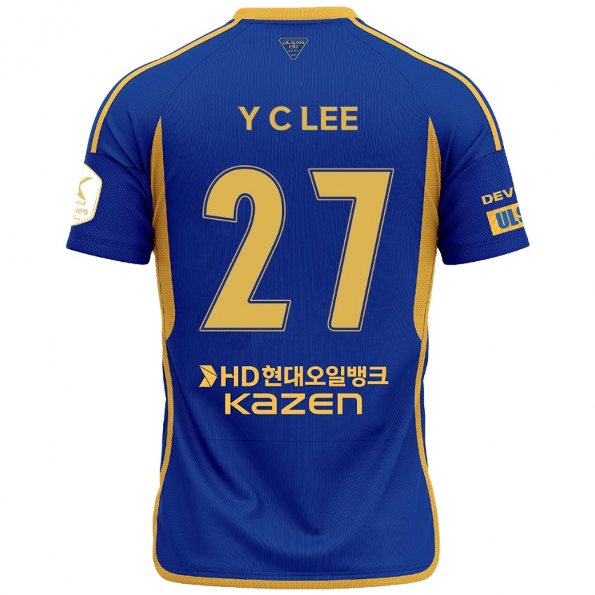 Niño Camiseta Chung-Yong Lee #27 Azul Amarillo 1ª Equipación 2024/25 La Camisa Chile