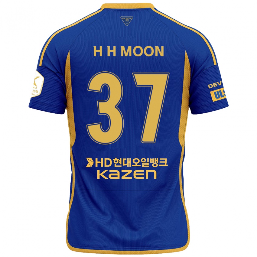 Niño Camiseta Hyeon-Ho Moon #37 Azul Amarillo 1ª Equipación 2024/25 La Camisa Chile