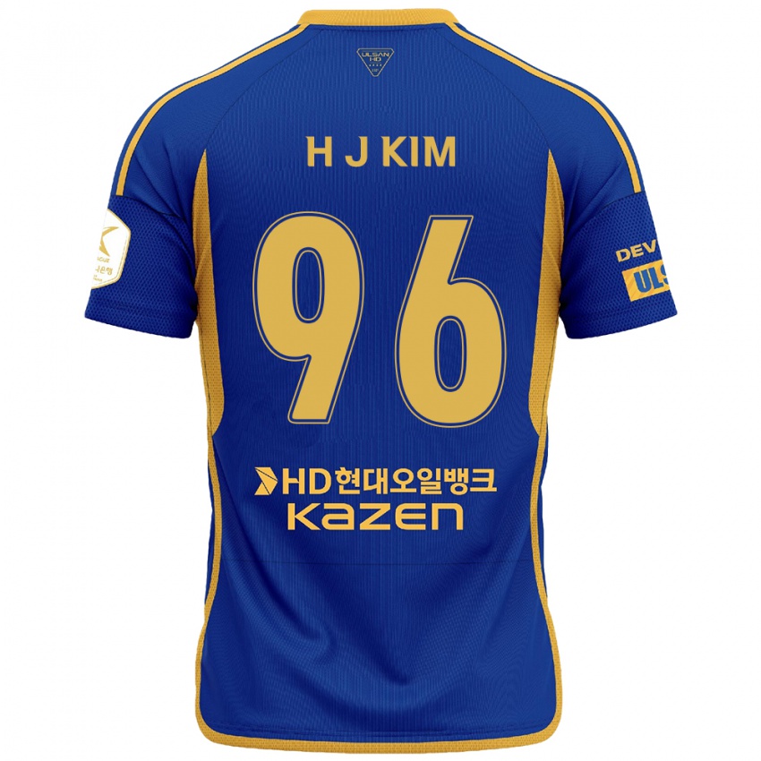 Niño Camiseta Ji-Hyun Kim #96 Azul Amarillo 1ª Equipación 2024/25 La Camisa Chile