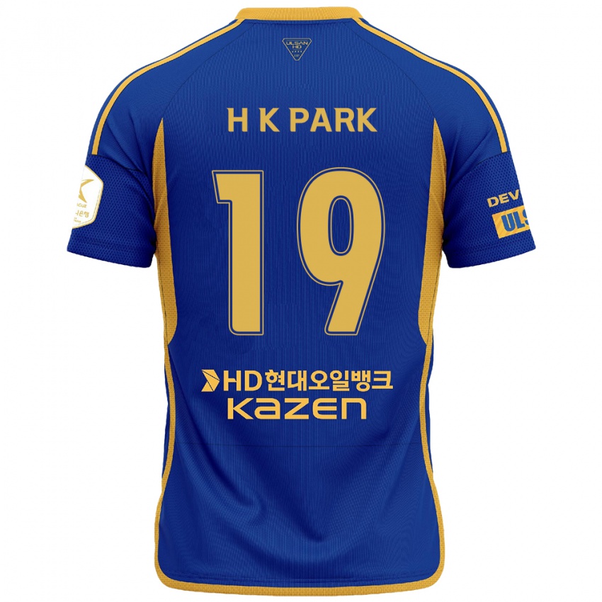 Niño Camiseta Kang-Hyun Park #19 Azul Amarillo 1ª Equipación 2024/25 La Camisa Chile