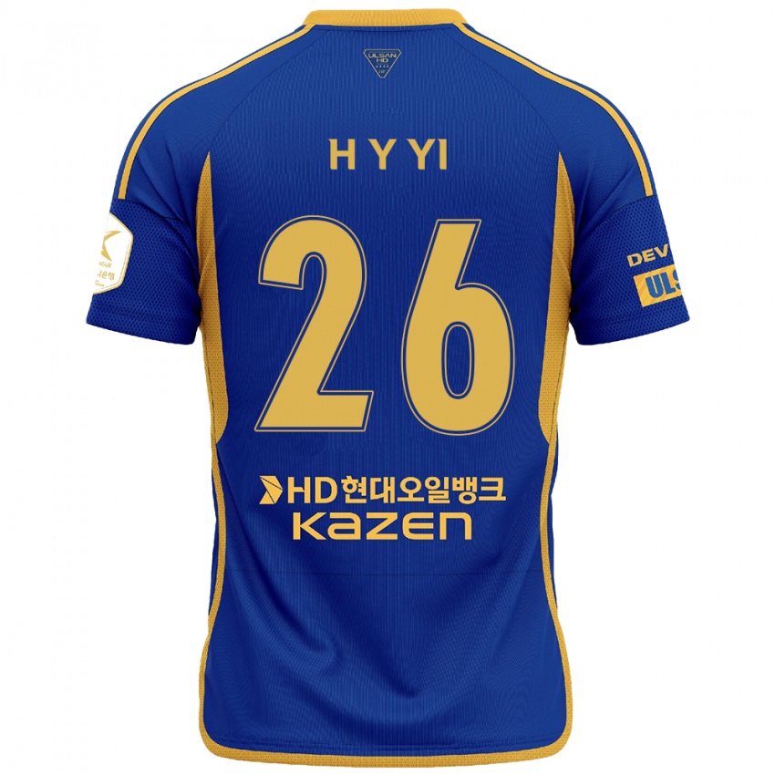 Niño Camiseta Yong-Hyeon Yi #26 Azul Amarillo 1ª Equipación 2024/25 La Camisa Chile