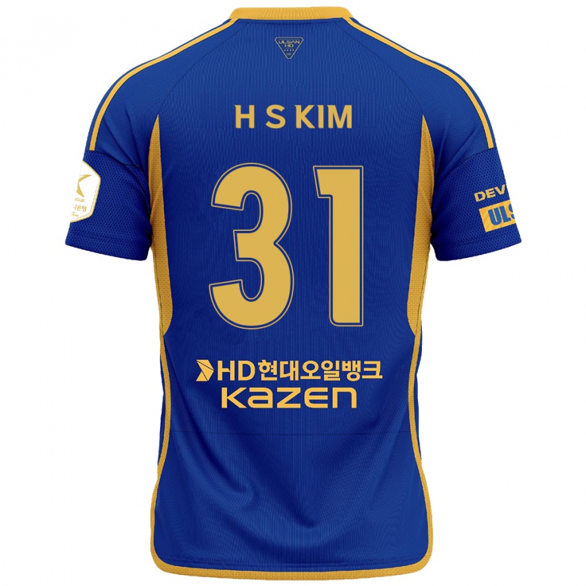 Niño Camiseta Se-Hyoung Kim #31 Azul Amarillo 1ª Equipación 2024/25 La Camisa Chile