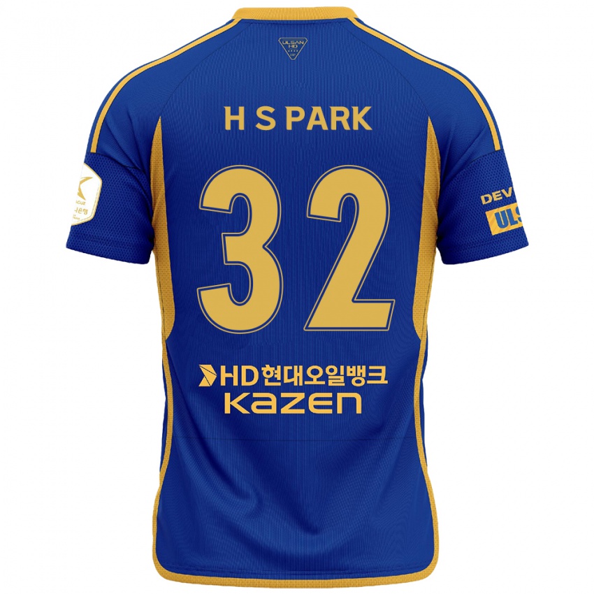 Niño Camiseta Sung-Hyun Park #32 Azul Amarillo 1ª Equipación 2024/25 La Camisa Chile