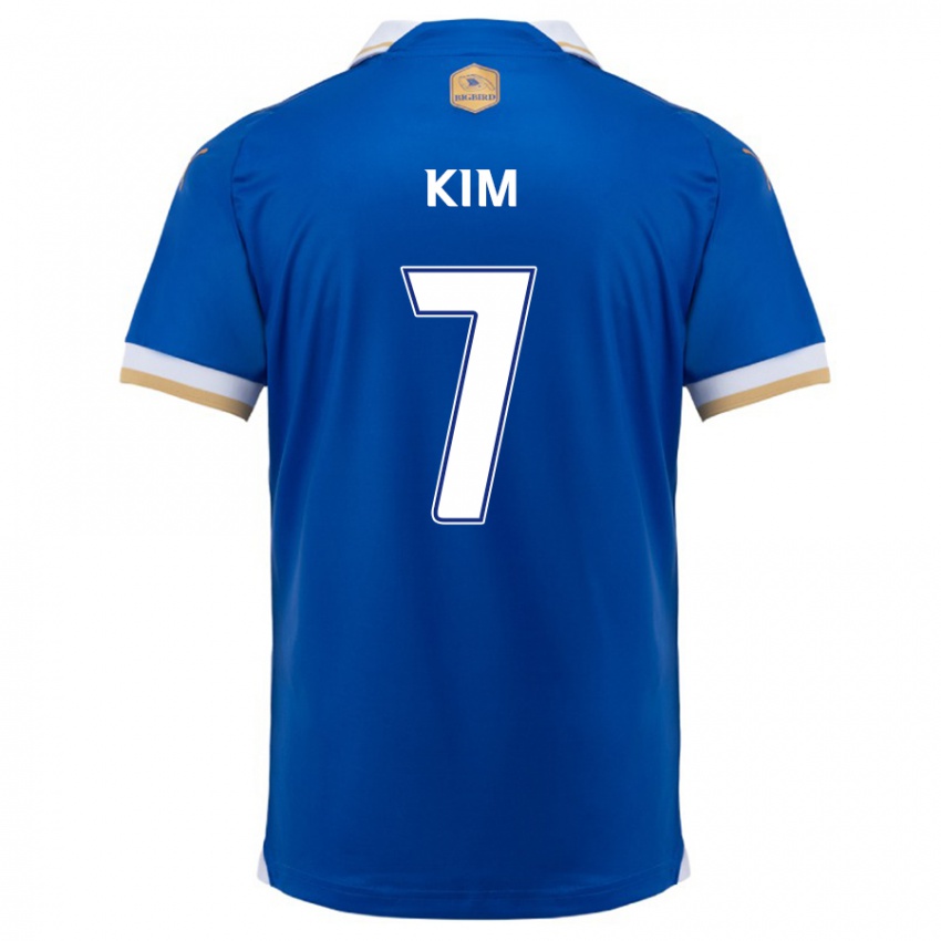 Niño Camiseta Hyun Kim #7 Azul Blanco 1ª Equipación 2024/25 La Camisa Chile