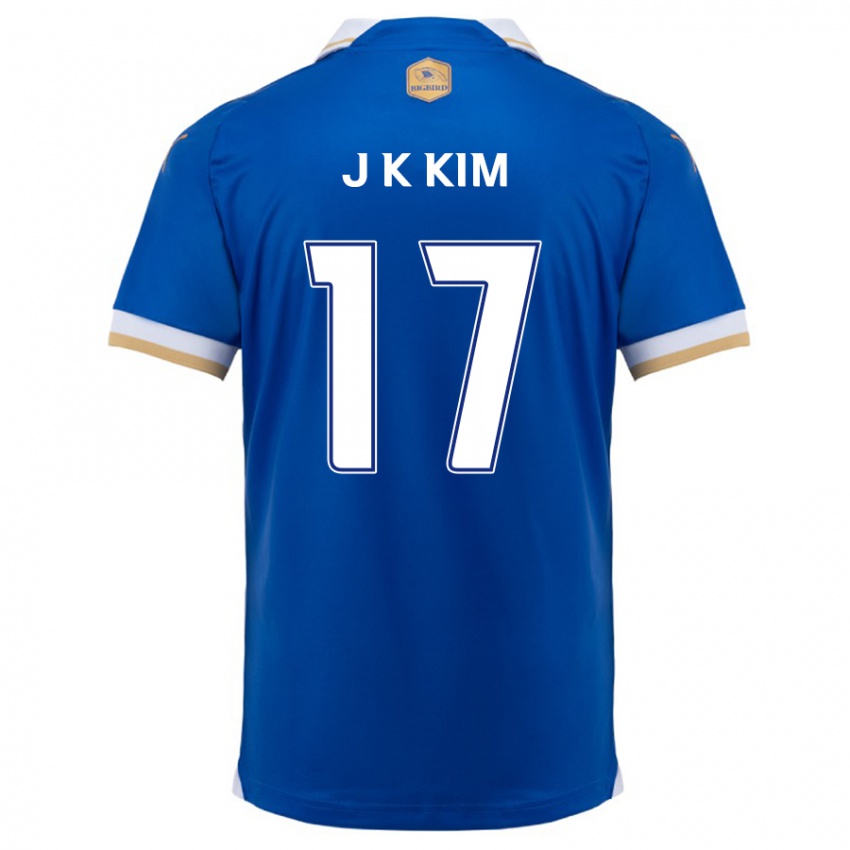 Niño Camiseta Kyeong-Jung Kim #17 Azul Blanco 1ª Equipación 2024/25 La Camisa Chile