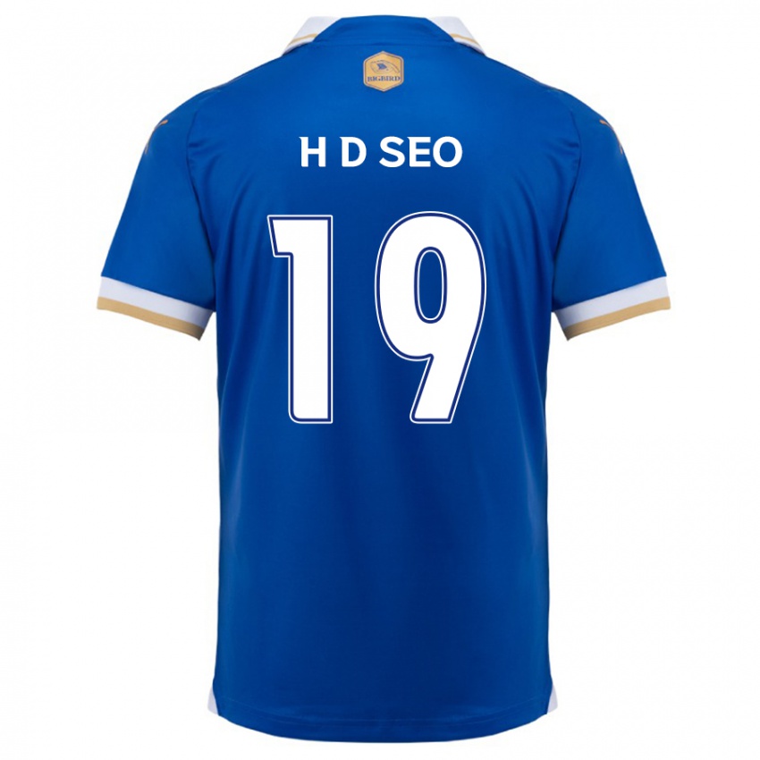 Niño Camiseta Dong-Han Seo #19 Azul Blanco 1ª Equipación 2024/25 La Camisa Chile