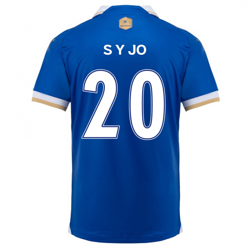 Niño Camiseta Yun-Seong Jo #20 Azul Blanco 1ª Equipación 2024/25 La Camisa Chile