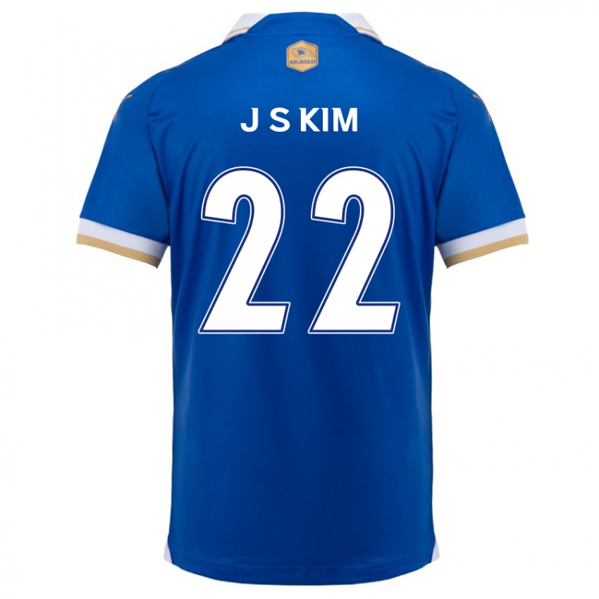 Niño Camiseta Sang-Jun Kim #22 Azul Blanco 1ª Equipación 2024/25 La Camisa Chile