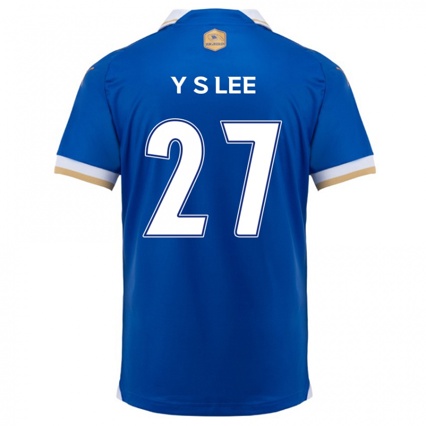 Niño Camiseta Shi-Yeong Lee #27 Azul Blanco 1ª Equipación 2024/25 La Camisa Chile