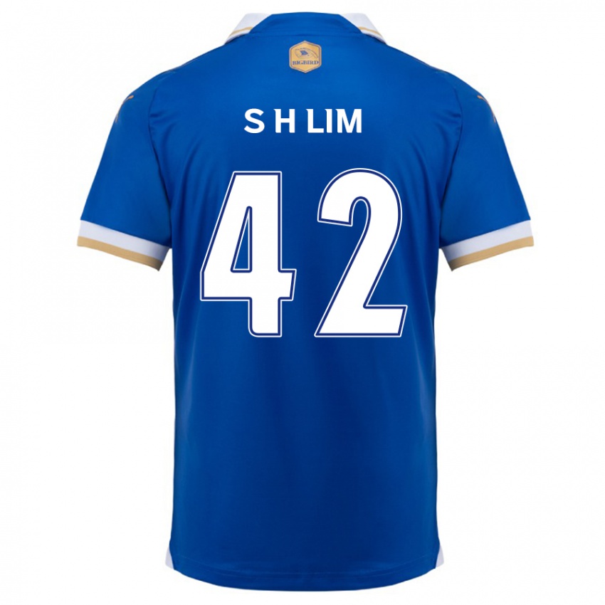 Niño Camiseta Hyun-Sub Lim #42 Azul Blanco 1ª Equipación 2024/25 La Camisa Chile