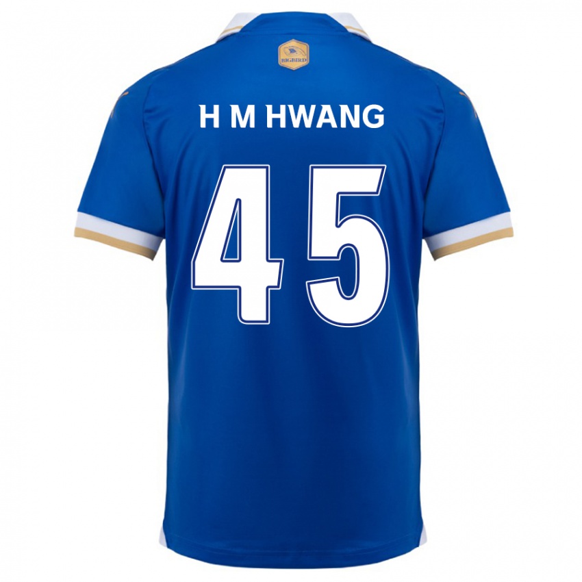 Niño Camiseta Myung-Hyun Hwang #45 Azul Blanco 1ª Equipación 2024/25 La Camisa Chile