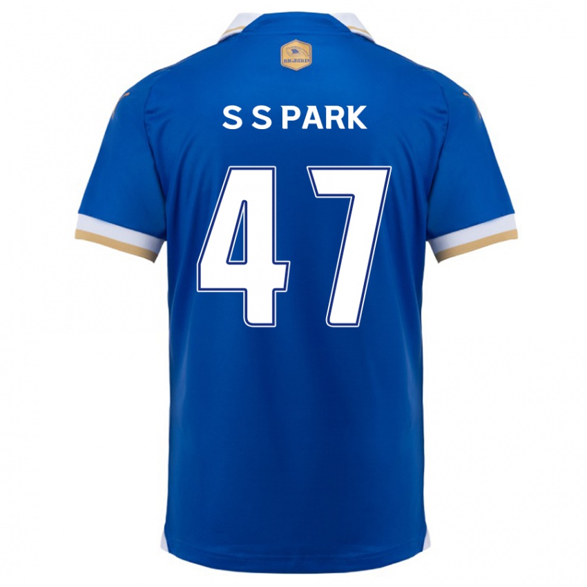 Niño Camiseta Seung-Soo Park #47 Azul Blanco 1ª Equipación 2024/25 La Camisa Chile