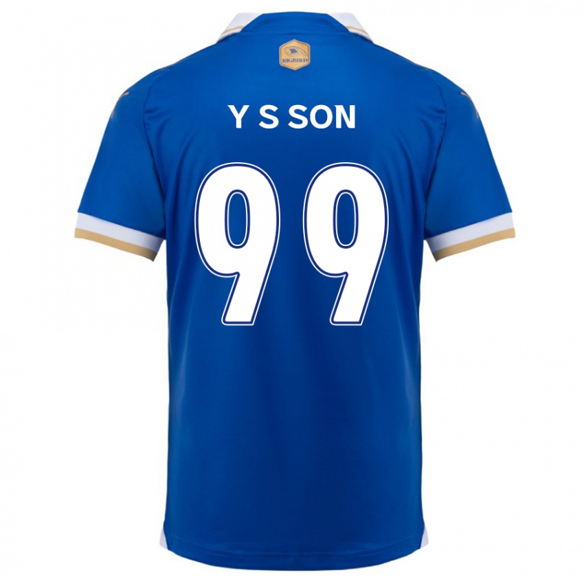 Niño Camiseta Suk-Yong Son #99 Azul Blanco 1ª Equipación 2024/25 La Camisa Chile