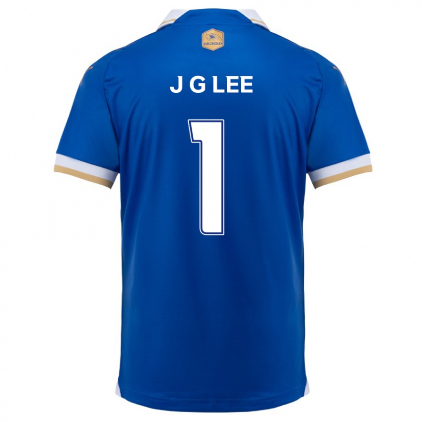 Niño Camiseta Gyeong-Jun Lee #1 Azul Blanco 1ª Equipación 2024/25 La Camisa Chile