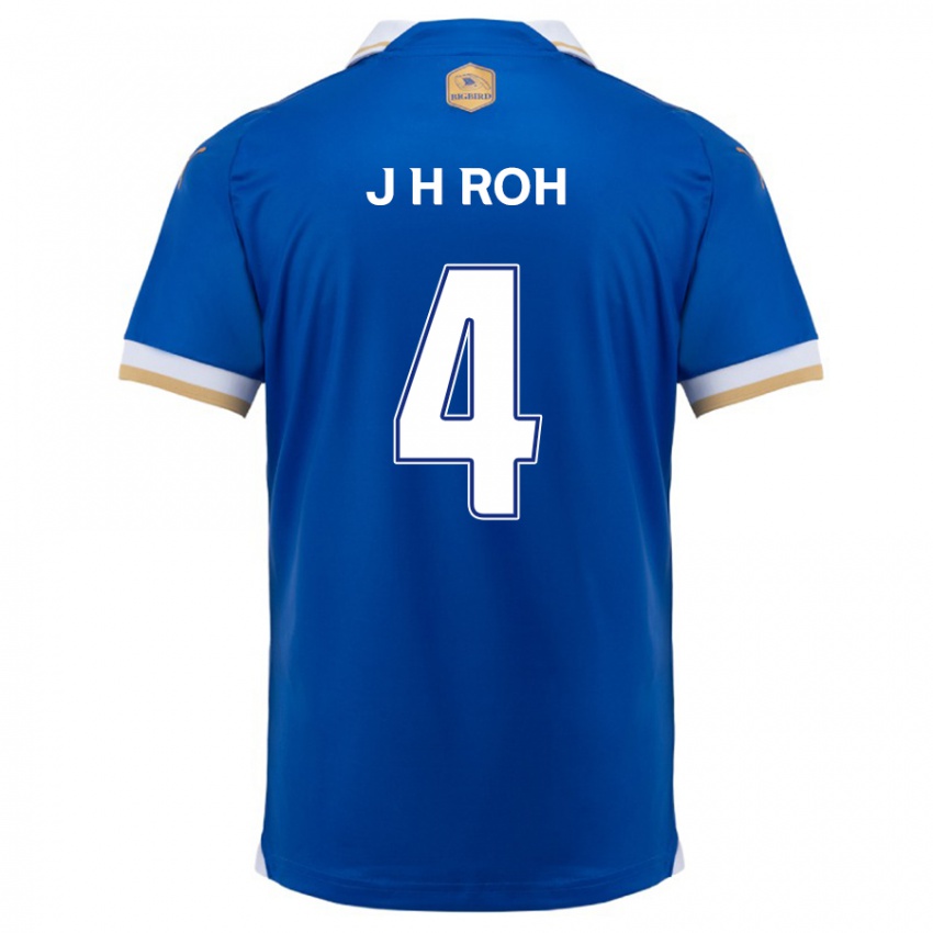 Niño Camiseta Hyun-Jun Roh #4 Azul Blanco 1ª Equipación 2024/25 La Camisa Chile