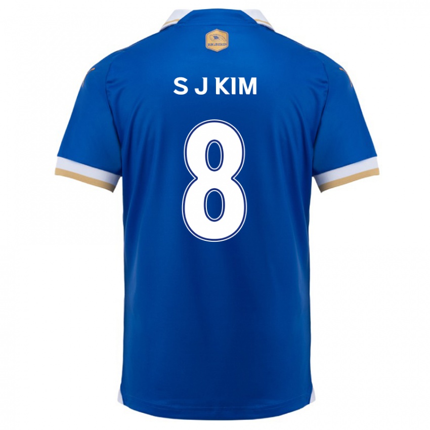 Niño Camiseta Ji-Sung Kim #8 Azul Blanco 1ª Equipación 2024/25 La Camisa Chile