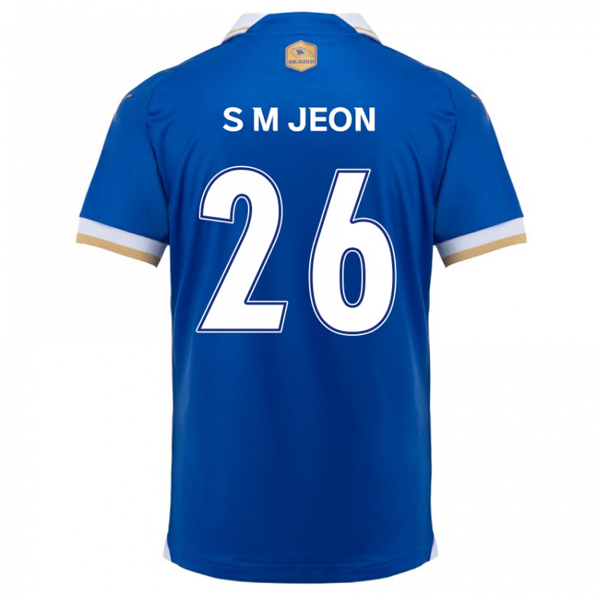 Niño Camiseta Min-Seung Jeon #26 Azul Blanco 1ª Equipación 2024/25 La Camisa Chile