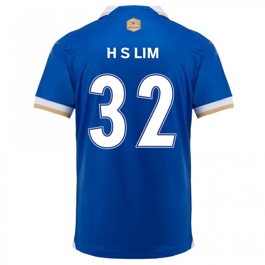 Niño Camiseta Seong-Hyeon Lim #32 Azul Blanco 1ª Equipación 2024/25 La Camisa Chile