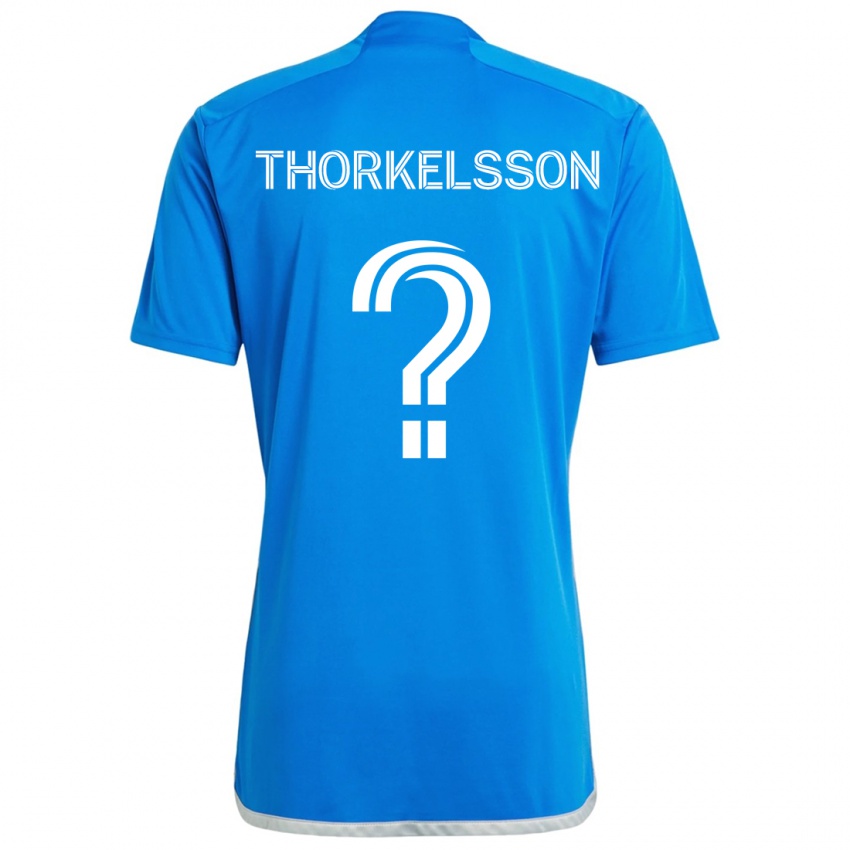 Niño Camiseta Róbert Orri Thorkelsson #0 Azul Blanco 1ª Equipación 2024/25 La Camisa Chile