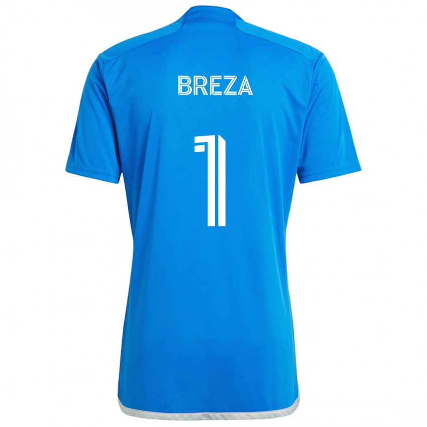 Niño Camiseta Sebastian Breza #1 Azul Blanco 1ª Equipación 2024/25 La Camisa Chile