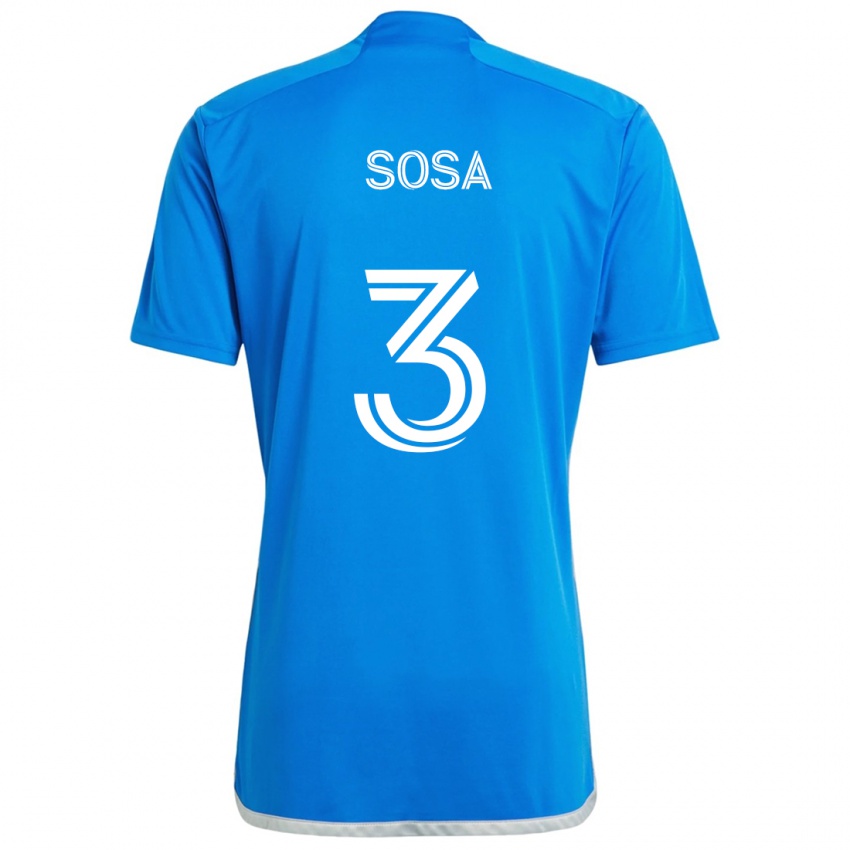 Niño Camiseta Joaquín Sosa #3 Azul Blanco 1ª Equipación 2024/25 La Camisa Chile