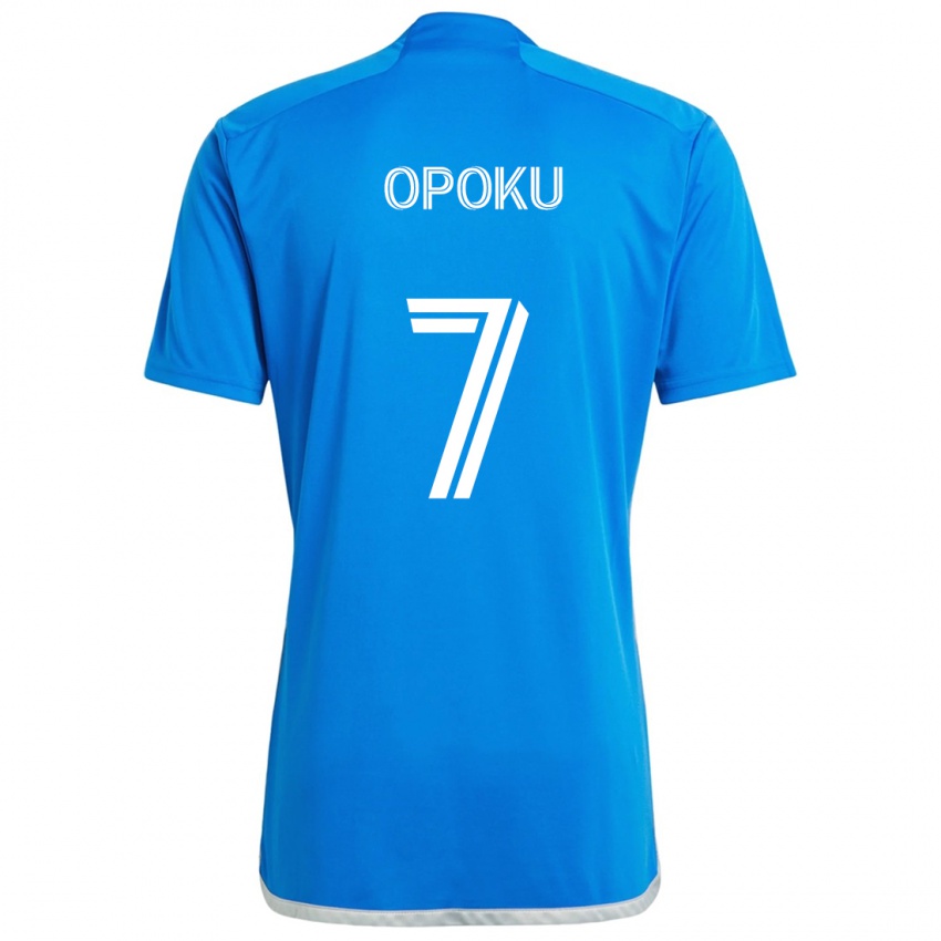 Niño Camiseta Kwadwo Opoku #7 Azul Blanco 1ª Equipación 2024/25 La Camisa Chile