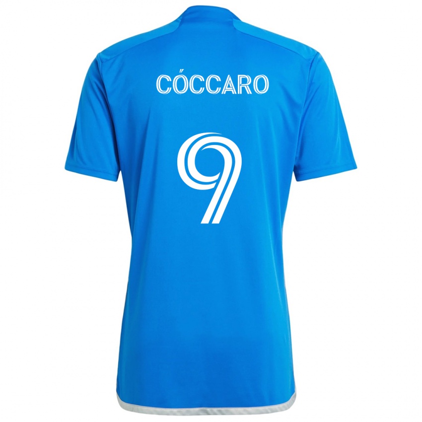 Niño Camiseta Matías Cóccaro #9 Azul Blanco 1ª Equipación 2024/25 La Camisa Chile