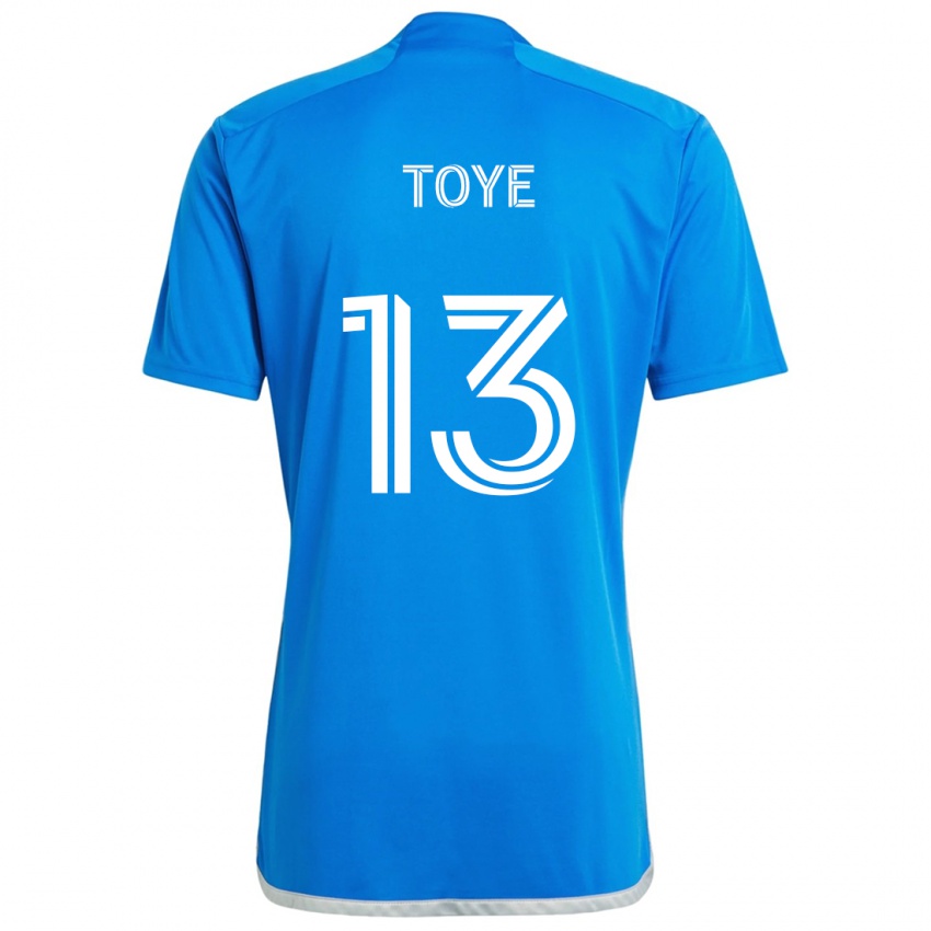 Niño Camiseta Mason Toye #13 Azul Blanco 1ª Equipación 2024/25 La Camisa Chile