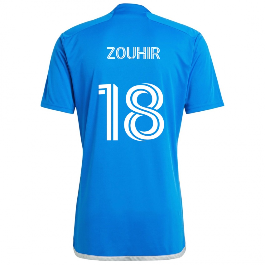 Niño Camiseta Rida Zouhir #18 Azul Blanco 1ª Equipación 2024/25 La Camisa Chile