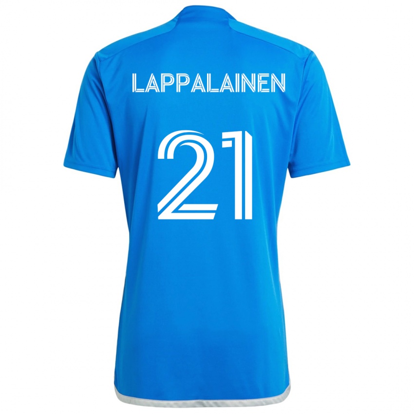 Niño Camiseta Lassi Lappalainen #21 Azul Blanco 1ª Equipación 2024/25 La Camisa Chile