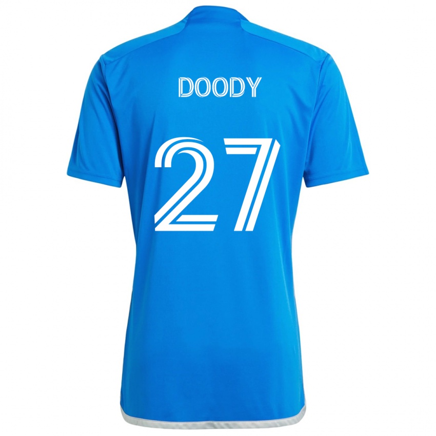 Niño Camiseta Grayson Doody #27 Azul Blanco 1ª Equipación 2024/25 La Camisa Chile