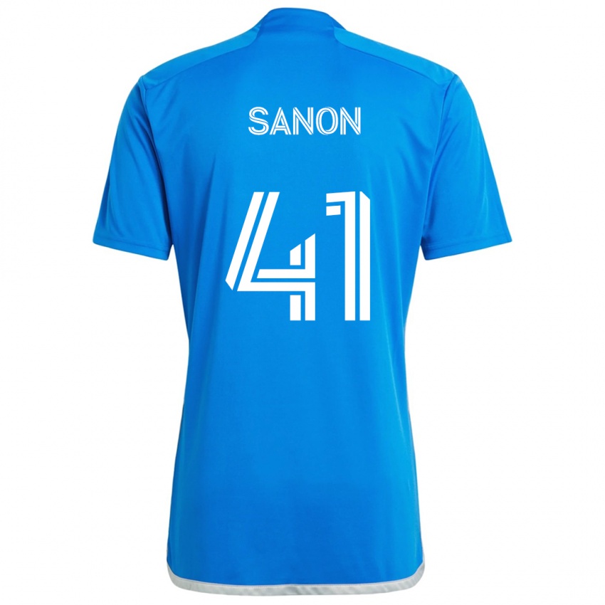 Niño Camiseta Jérémy Sanon #41 Azul Blanco 1ª Equipación 2024/25 La Camisa Chile