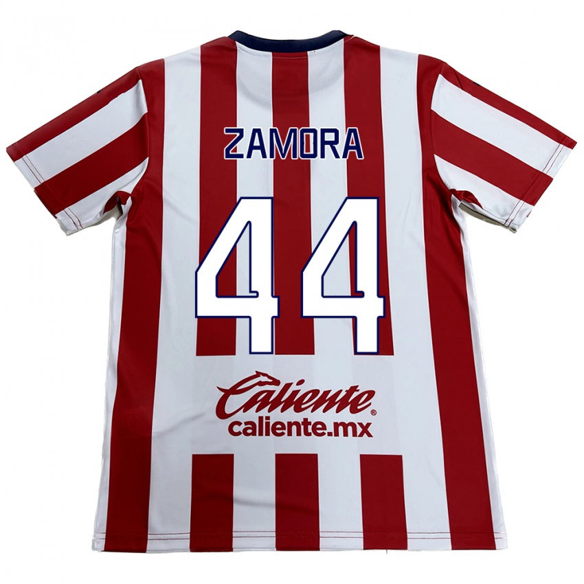 Niño Camiseta Saúl Zamora #44 Rojo Blanco 1ª Equipación 2024/25 La Camisa Chile