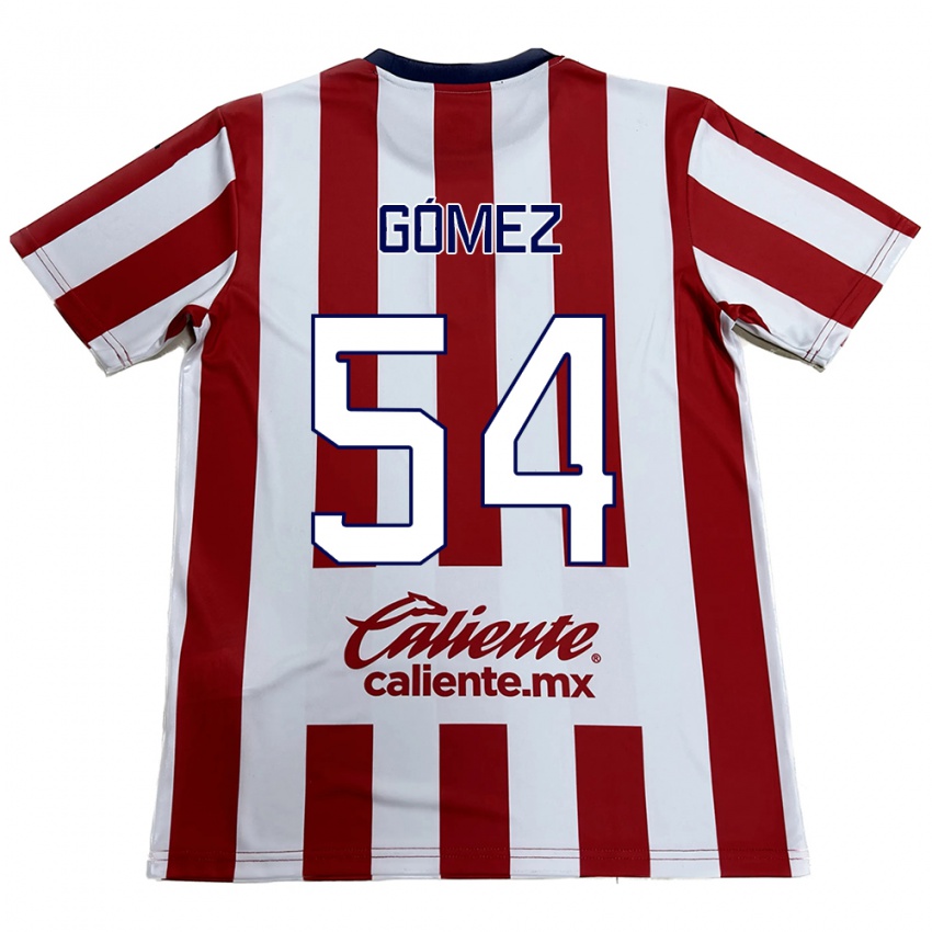 Niño Camiseta Miguel Gómez #54 Rojo Blanco 1ª Equipación 2024/25 La Camisa Chile