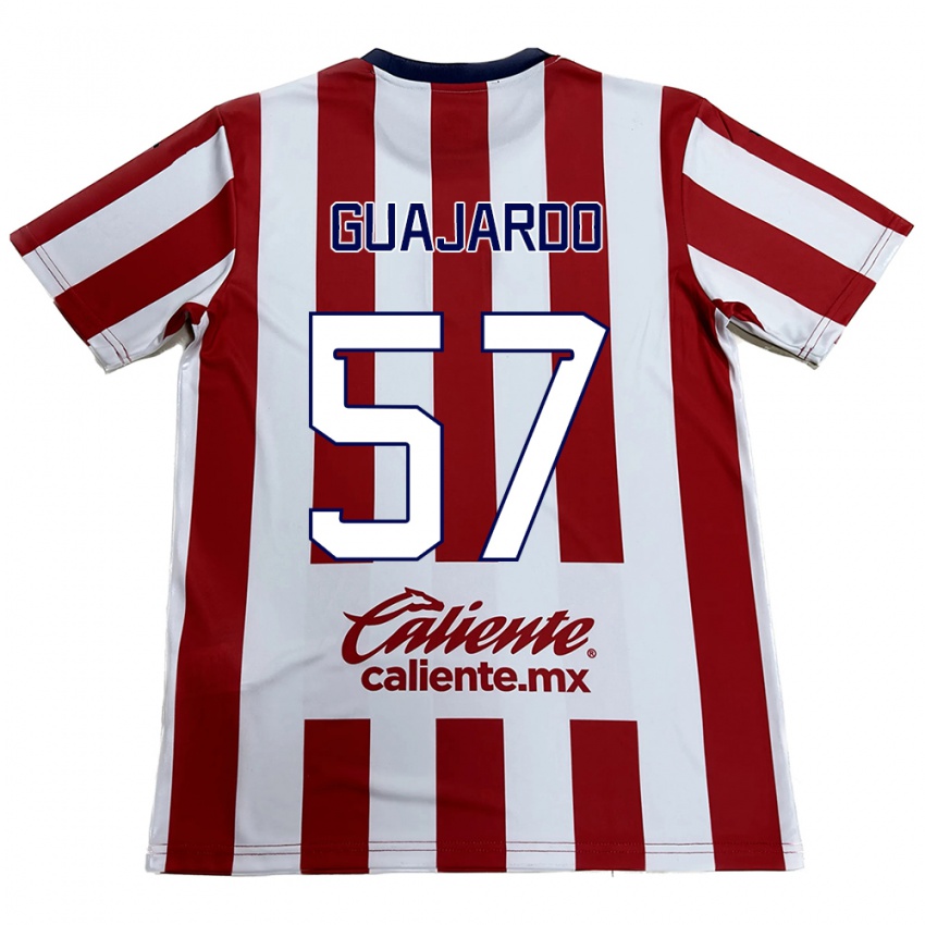 Niño Camiseta Dylan Guajardo #57 Rojo Blanco 1ª Equipación 2024/25 La Camisa Chile