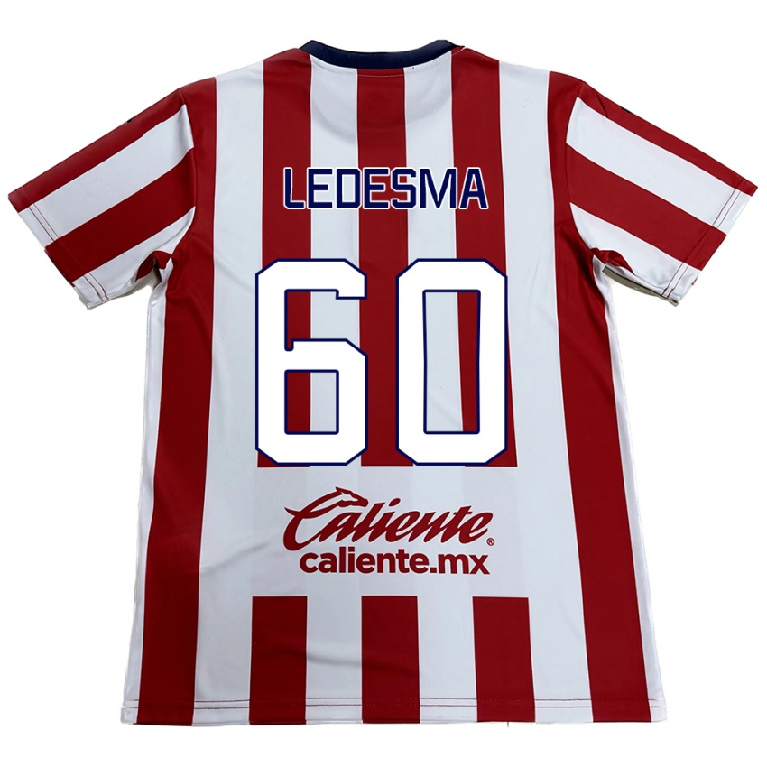 Niño Camiseta Luis Ledesma #60 Rojo Blanco 1ª Equipación 2024/25 La Camisa Chile